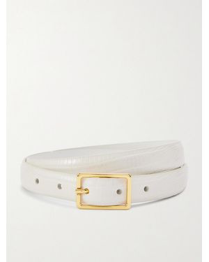 Anderson's Croc-Effect Leather Belt - Natural