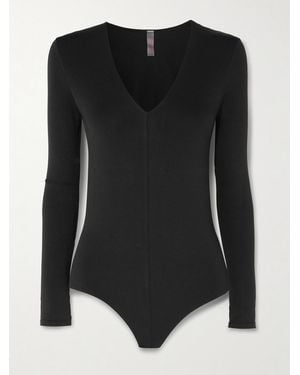 Commando Prima Ballet Stretch-Jersey Thong Bodysuit - Black