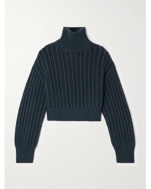 Brunello Cucinelli Rollkragenpullover Aus Geripptem Kaschmir - Blau