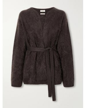 Almala Aria Belted Brushed Cashmere Cardigan - Black