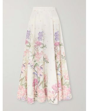 Charo Ruiz Ventine Floral-Print Cotton-Blend Maxi Skirt - Pink