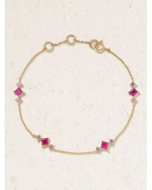 STONE AND STRAND Power Princess 14-Karat, Ruby And Sapphire Bracelet - Natural