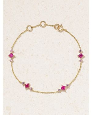 STONE AND STRAND Power Princess 14-Karat, Ruby And Sapphire Bracelet - Natural