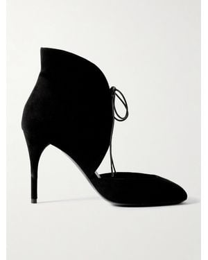 Alaïa Cutout Suede Ankle Boots - Black