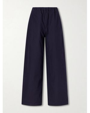 Leset Kyoto Cotton Straight-Leg Trousers - Blue