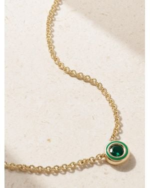Alison Lou Madison Kette Aus 14 Karat Mit Smaragd Und Emaille - Natur