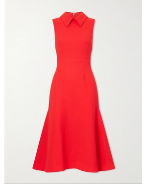 Emilia Wickstead Leontine Wool-Crepe Midi Dress - Red