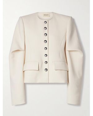 KHAITE Darlman Draped Twill Blazer - Natural