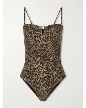 Nili Lotan Embellished Leopard-Print Swimsuit - Multicolour