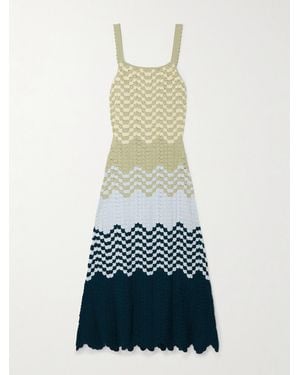 Escvdo Marea Crocheted Cotton Maxi Dress - White