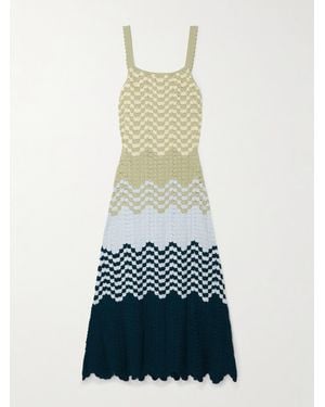 Escvdo Marea Crocheted Cotton Maxi Dress - White