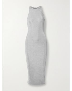 A.L.C. Ashley Metallic Knitted Midi Dress - White