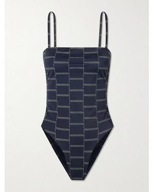 Matteau Petite Square Printed Swimsuit - Blue