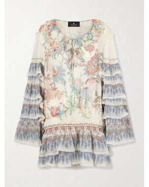 Etro Silk Mini Tunic Dress - White