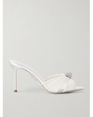 Aquazzura Mystery 85 Mules Aus Chiffon Mit Verzierung - Natur