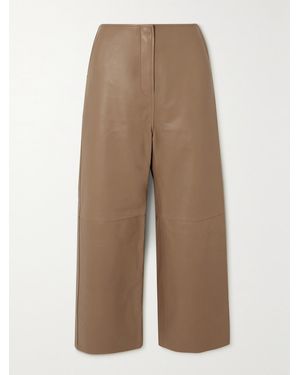 TOTEME Net Sustain Panelled Leather Wide-Leg Trousers - Natural