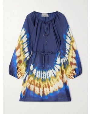 ALÉMAIS Martine Tie-Dyed Ramie Mini Dress - Blue
