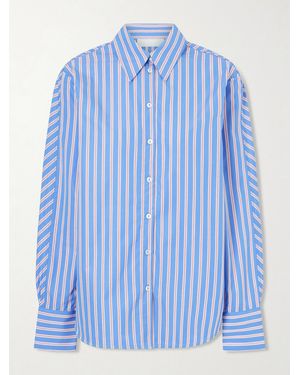 D'Estree Gahee Striped Cotton-Poplin Shirt - Blue