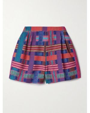 Saloni Printed Voile Shorts - Red