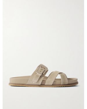Gabriela Hearst Circe Pantoletten Aus Veloursleder - Natur