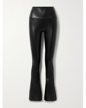 Norma Kamali Spat Vegan Material Flared Leggings - Black