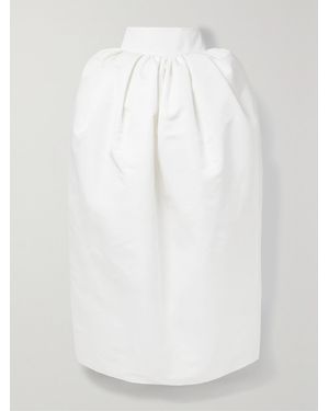Christopher John Rogers Gathered Silk-Faille Maxi Skirt - White