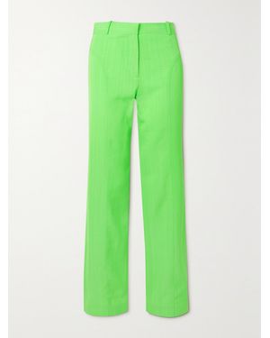 Jacquemus Meloia Panelled Neon Canvas Straight-Leg Trousers - Green