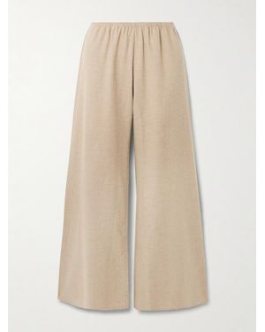 La Ligne Colby Cotton-Flannel Wide-Leg Pants - Natural