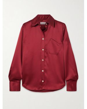 Violante Nessi Violi Button-Embellished Satin Shirt - Red
