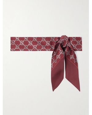 Gucci Printed Silk-Twill Scarf - Red