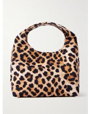 Loeffler Randall Kenzie Leopard-Print Jersey Clutch - Multicolor