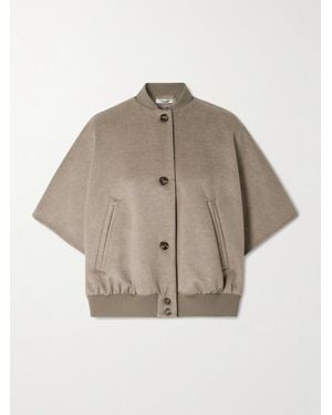 Max Mara Leticia Jacke Aus Kaschmir Mit Cape-Effekt - Natur