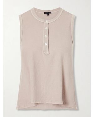 James Perse Cotton-Piqué Tank - Natural