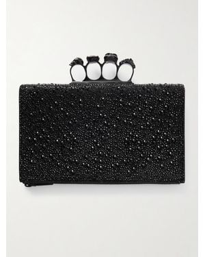 McQueen Pochette En Cuir À Ornements Knuckle - Noir