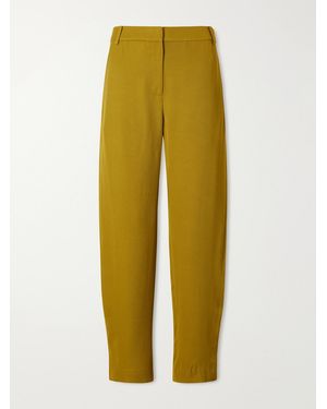 Tibi Grace Satin-Twill Tapered Trousers - Yellow
