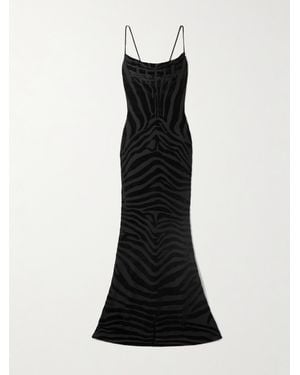 Balmain Devoré-Velvet Gown - Black