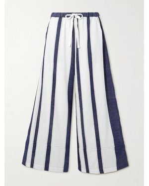 lemlem Desta Striped Cotton Trousers - Blue