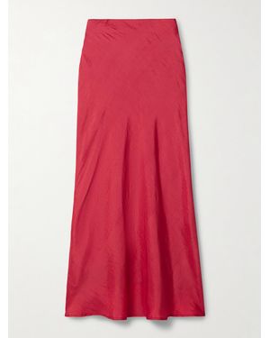 Alix Of Bohemia Lyra Crinkled-Silk Midi Skirt - Red
