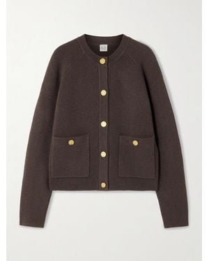 TOTEME Ribbed Wool-Blend Cardigan - Brown