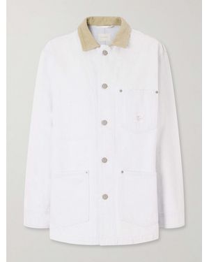 Aimé Leon Dore Corduroy-Trimmed Denim Jacket - White