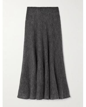 Alaïa Pleated Mohair-Blend Midi Skirt - Gray