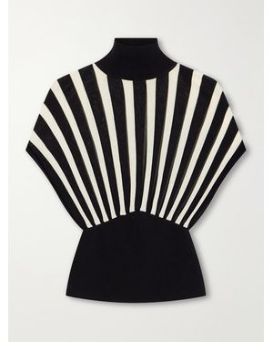 Zimmermann Clash Striped Knitted Blouse - Black