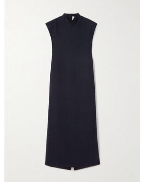 Carven Midikleid Aus Twill Mit Falten - Blau