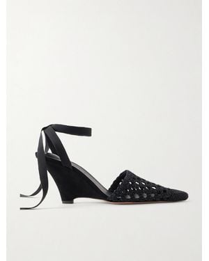 Jacquemus The H Leather Wedge Court Shoes - Black