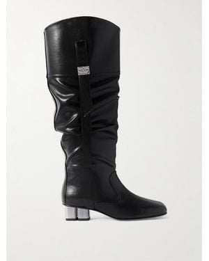 Ganni Gathered Knee Boots - Black