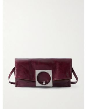 Bally Anni Crinkled-Leather Shoulder Bag - Purple
