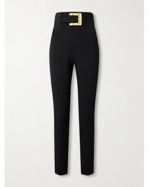 Balmain Eng Geschnittene Hose Aus Stretch-Ponte Mit Gürtel - Schwarz