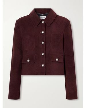 Altuzarra Astley Cropped Suede Jacket - Red