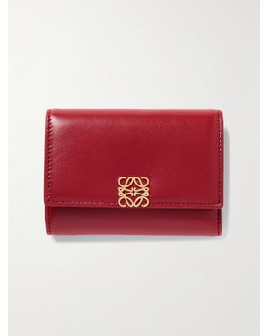 Loewe Puffer Anagram Kleines Portemonnaie Aus Strukturiertem Leder - Rot