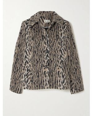 RIXO London Tommie Jacke Aus Filz Mit Leopardenprint - Mehrfarbig